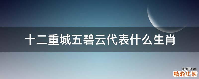 十二重城五碧云代表什么生肖