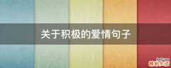 关于积极的爱情句子