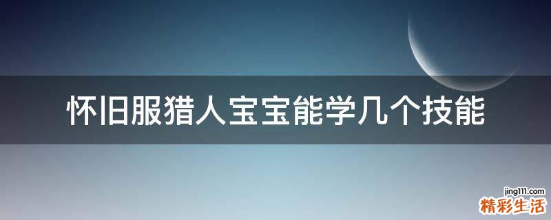 怀旧服猎人宝宝能学几个技能