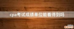 cpa考试成绩单位能看得到吗