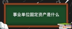 事业单位固定资产是什么