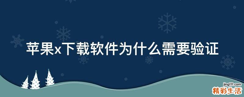 苹果x下载软件为什么需要验证