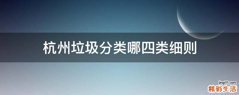 杭州垃圾分类哪四类细则