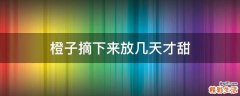 橙子摘下来放几天才甜