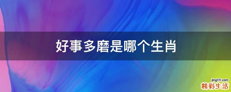 好事多磨是哪个生肖