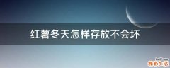 红薯冬天怎样存放不会坏