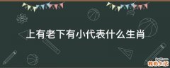 上有老下有小代表什么生肖