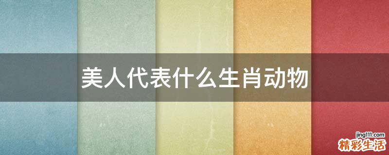 美人代表什么生肖动物