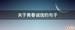 关于青春诚信的句子