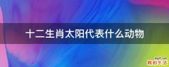 十二生肖太阳代表什么动物