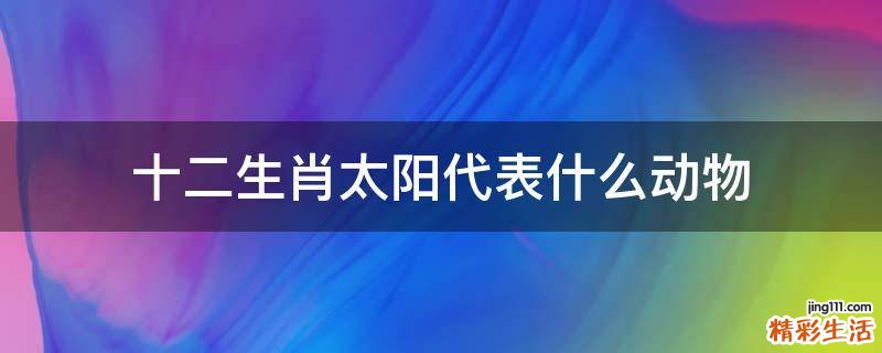 十二生肖太阳代表什么动物