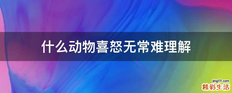 什么动物喜怒无常难理解