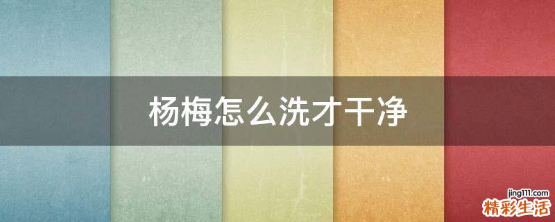 杨梅怎么洗才干净