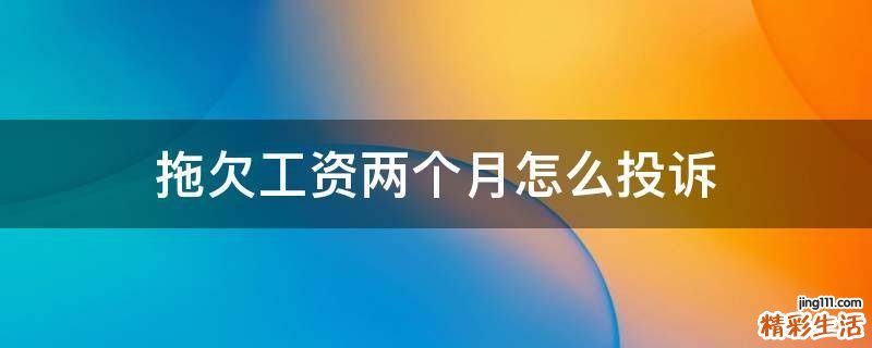拖欠工资两个月怎么投诉