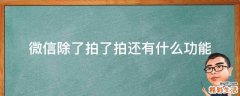 微信除了拍了拍還有什么功能