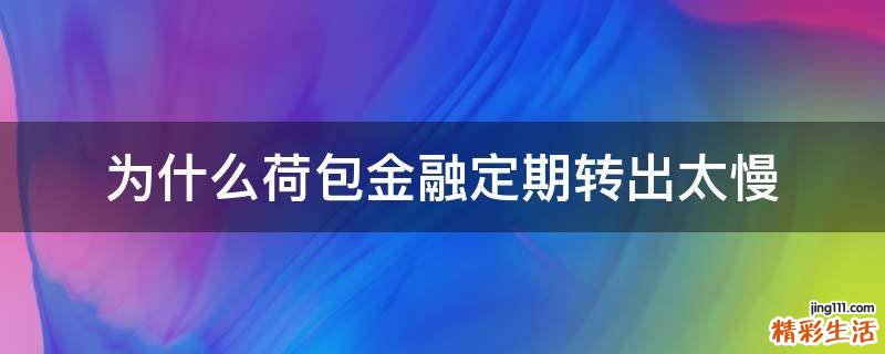 为什么荷包金融定期转出太慢