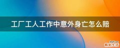 工厂工人工作中意外身亡怎么赔