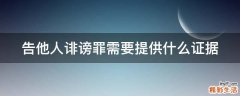 告他人诽谤罪需要提供什么证据