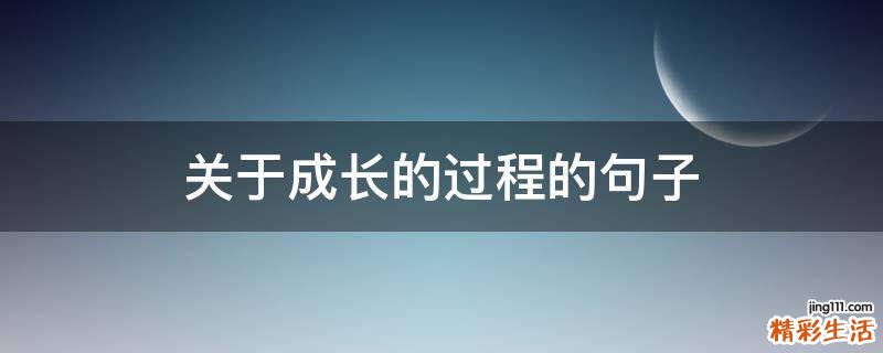 关于成长的过程的句子