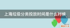 上海垃圾分类投放时间是什么时候