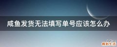 咸鱼发货无法填写单号应该怎么办