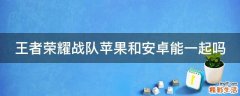 王者荣耀战队苹果和安卓能一起吗
