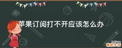 苹果订阅打不开应该怎么办