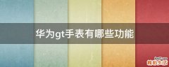 华为gt手表有哪些功能
