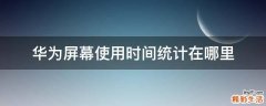 华为屏幕使用时间统计在哪里