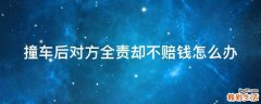 撞车后对方全责却不赔钱怎么办
