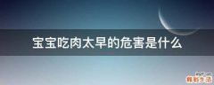 宝宝吃肉太早的危害是什么