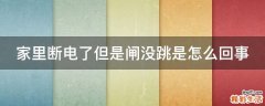 家里断电了但是闸没跳是怎么回事