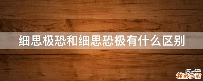 细思极恐和细思恐极有什么区别