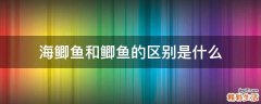 海鲫鱼和鲫鱼的区别是什么