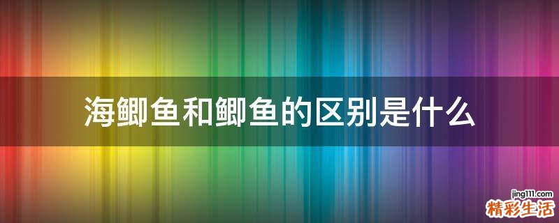 海鲫鱼和鲫鱼的区别是什么