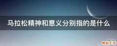 马拉松精神和意义分别指的是什么