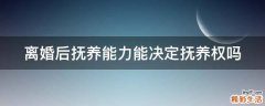 离婚后抚养能力能决定抚养权吗