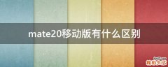 mate20移动版有什么区别