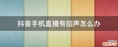 抖音手机直播有回声怎么办