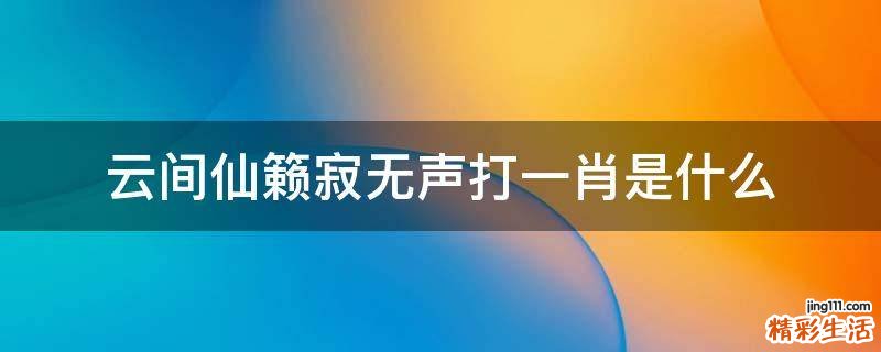 云间仙籁寂无声打一肖是什么