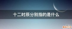 十二时辰分别指的是什么