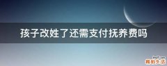孩子改姓了还需支付抚养费吗
