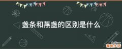盏条和燕盏的区别是什么
