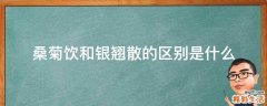 桑菊饮和银翘散的区别是什么