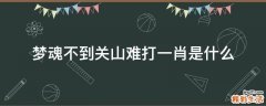 梦魂不到关山难打一肖是什么