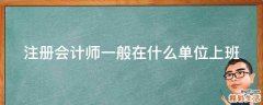 注册会计师一般在什么单位上班