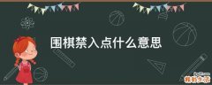 围棋禁入点什么意思