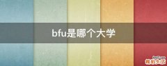 bfu是哪个大学