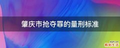 肇庆市抢夺罪的量刑标准