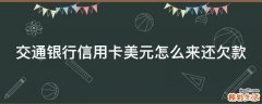 交通银行信用卡美元怎么来还欠款